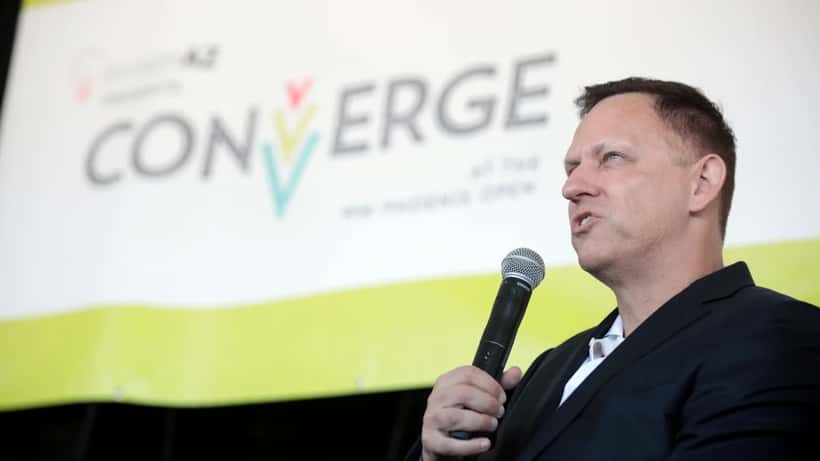 Tech-Investor Peter Thiel bei einer Veranstaltung, Porträtaufnahme