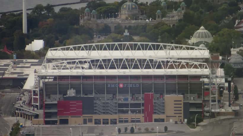 Vue aérienne du BMO Field à Toronto, stade du Toronto FC en MLS