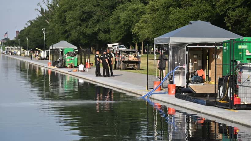 Lincoln Memorial Reflecting Pool nanobubblers installed June 2026 Washington DC
