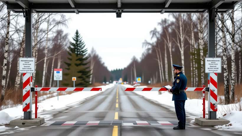 Suljettu Suomen ja Venäjän välinen rajanylityspaikka talvella 2026