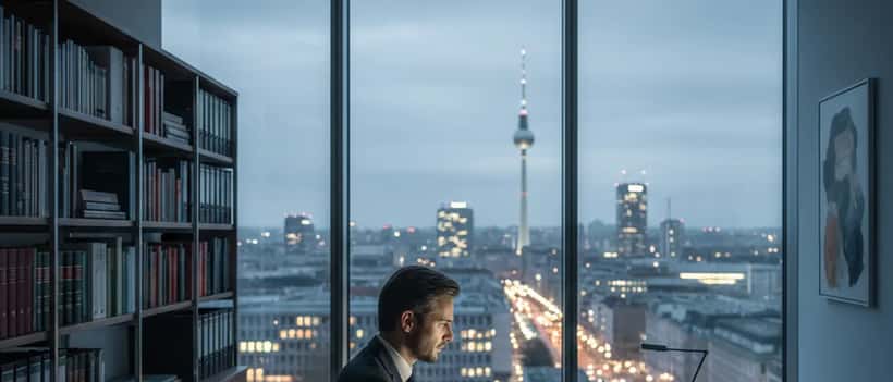 Rechtsanwalt in Berliner Kanzlei prüft Medienrecht für digitale Inhalte