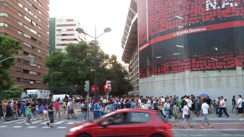 Mestalla-stadion under Valencia CF vs FC Barcelona La Liga-kamp