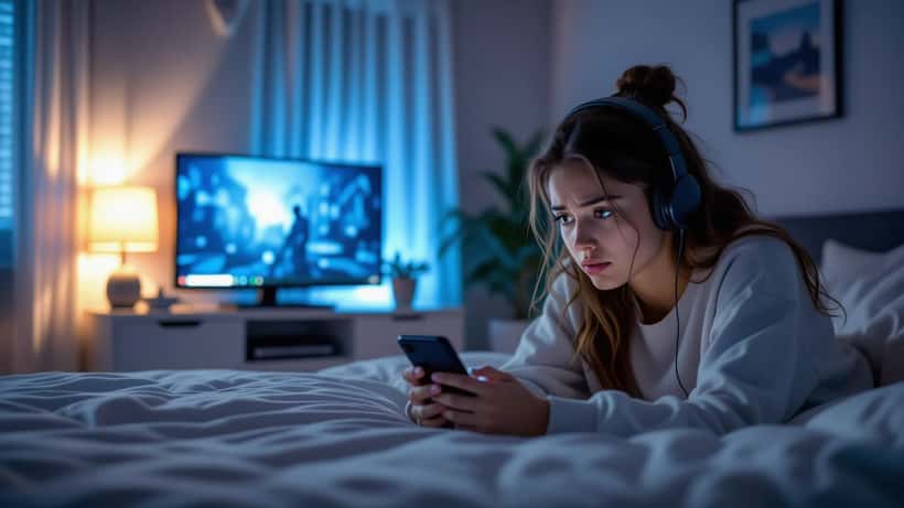 Teenager looking at smartphone screen showing suspicious gaming code website
