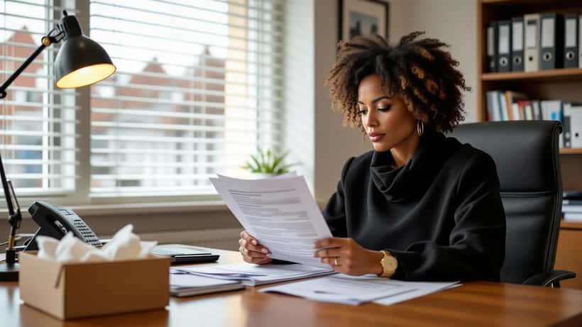 Bereaved mother consulting a solicitor about a Criminal Injuries Compensation claim in a South London law office
