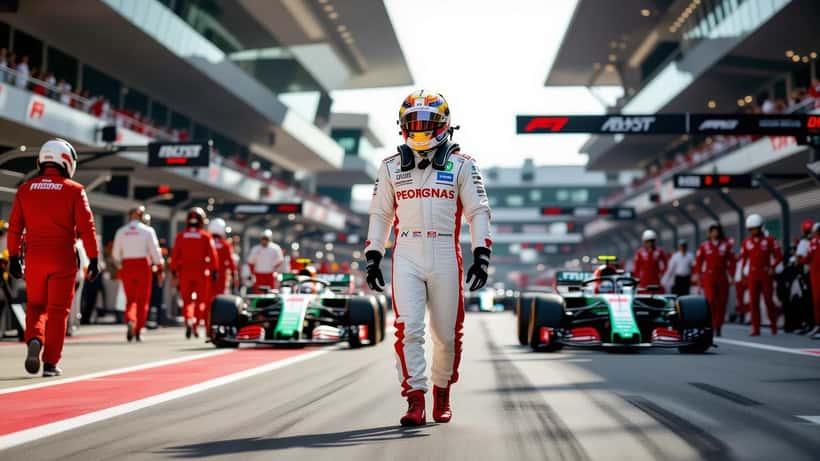 Piloto brasileiro de Fórmula 1 no box da equipe durante a temporada 2026