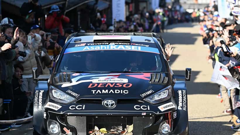 Takamoto Katsuta Toyota GR Yaris ralliauto kilpailussa 2025