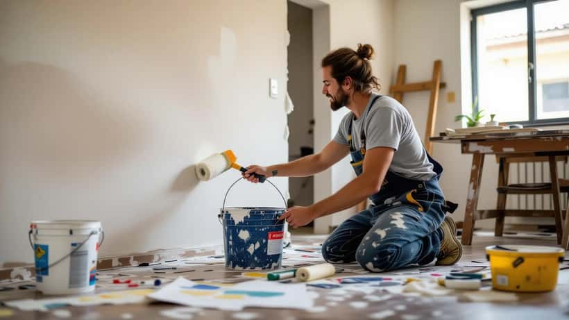 Pintor realizando reforma em apartamento inspirado pelo programa Estrelas da Casa 2026