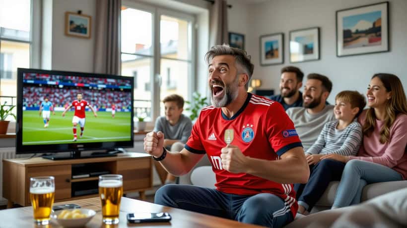 Supporter PSG en état de stress cardiaque devant le match PSG-Bayern 5-4 Ligue des Champions 2026