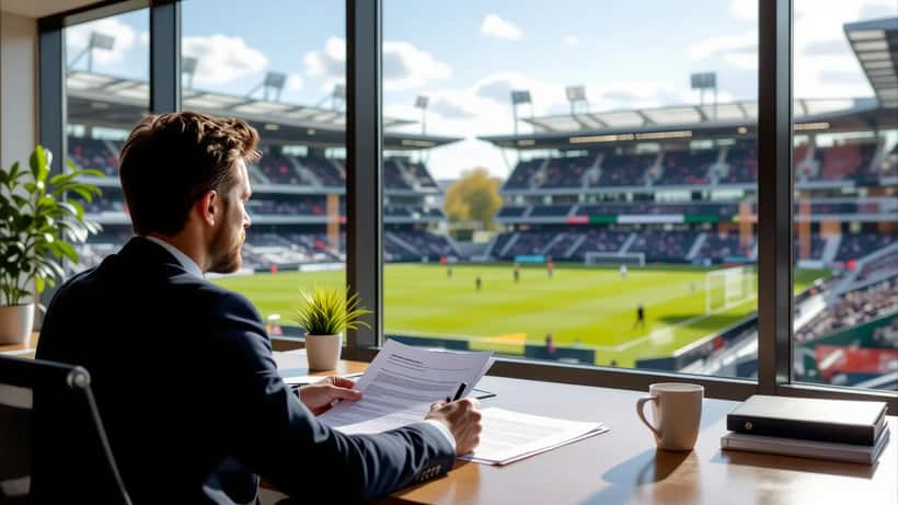 Voetbalfans vieren een Premier League-promotie in een Engelse voetbalarena