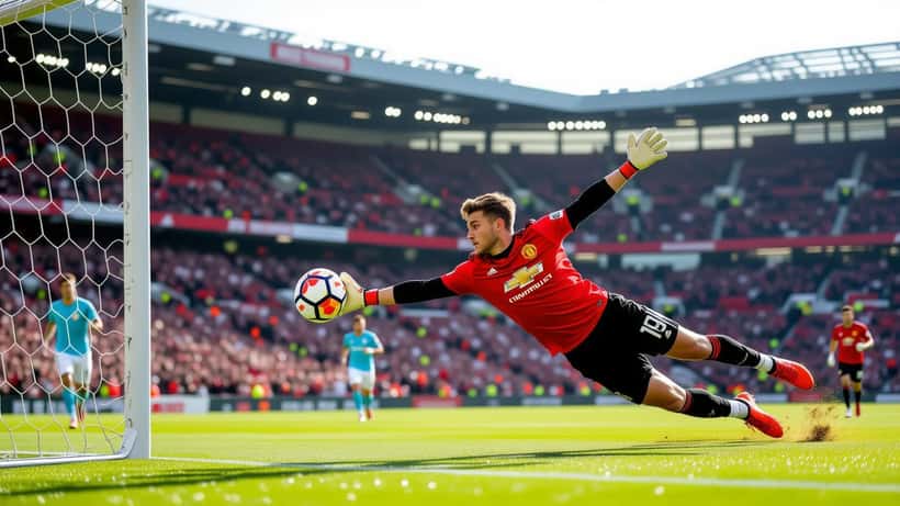 Senne Lammens, gardien de Manchester United, réalise un arrêt spectaculaire en 2026