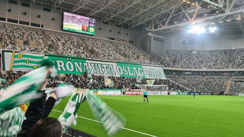 Hammarby IF:s damlag på plan under UEFA Women's Champions League-kval 2026