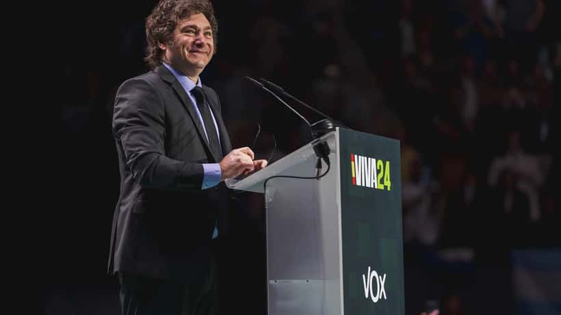 Javier Milei lors d'un forum économique international en 2024