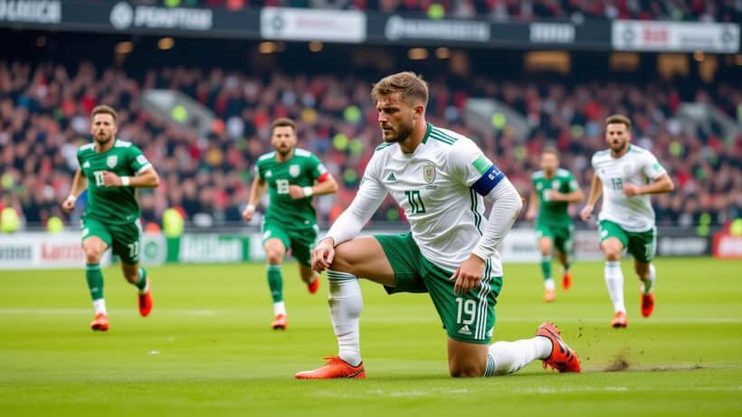 Fotballspiller med kneskade på banen under eliteseriekamp i Fredrikstad, Norge