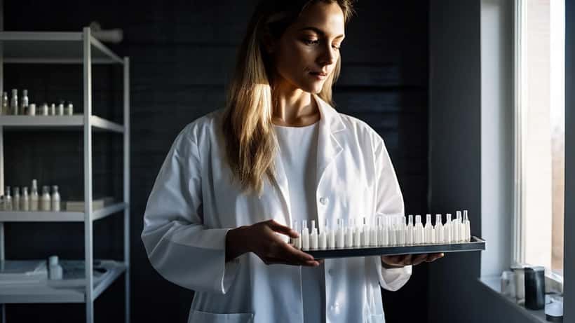 Snyrtistofa með fyllingarefnum og nálum á bakka, táknrænt mynd af ólöglegu meðferðarumhverfi