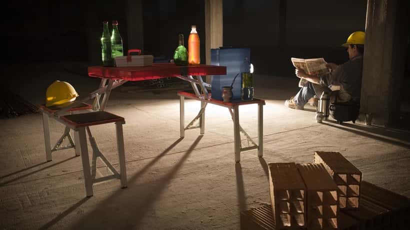 Handwerker auf einer Baustelle in Deutschland