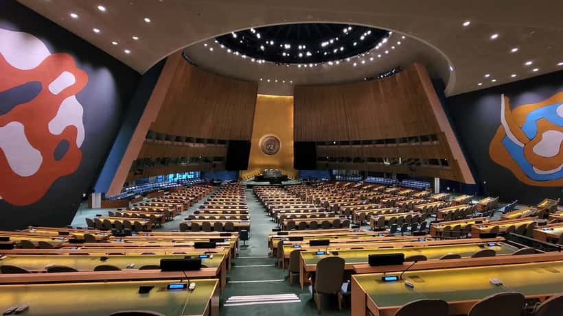 United Nations General Assembly hall during a plenary session