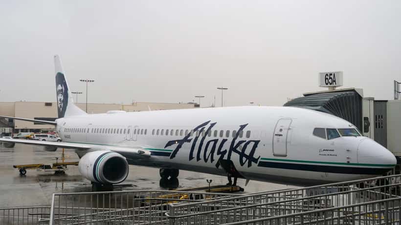 Alaska Airlines Boeing 737-900 aircraft on the tarmac