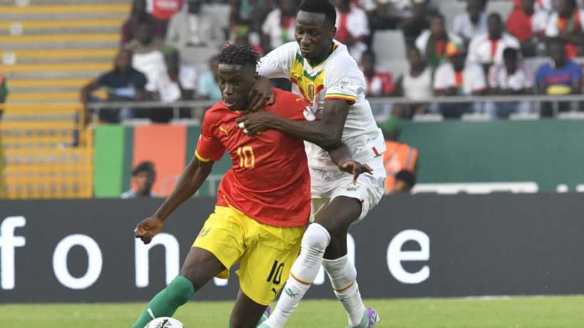 Match de la Coupe d'Afrique des Nations 2023 entre la Guinée et le Sénégal au Stade Charles Konan de Yamoussoukro
