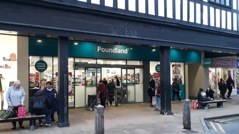 Poundland store on a UK high street in a former Wilko unit