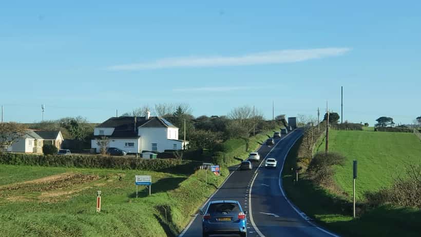 A30 road between Chiverton Cross and Carland Cross in Cornwall, site of major 2026 upgrade works