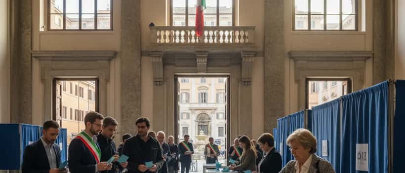 Cittadini italiani votano al referendum sulla giustizia 2026 a Roma