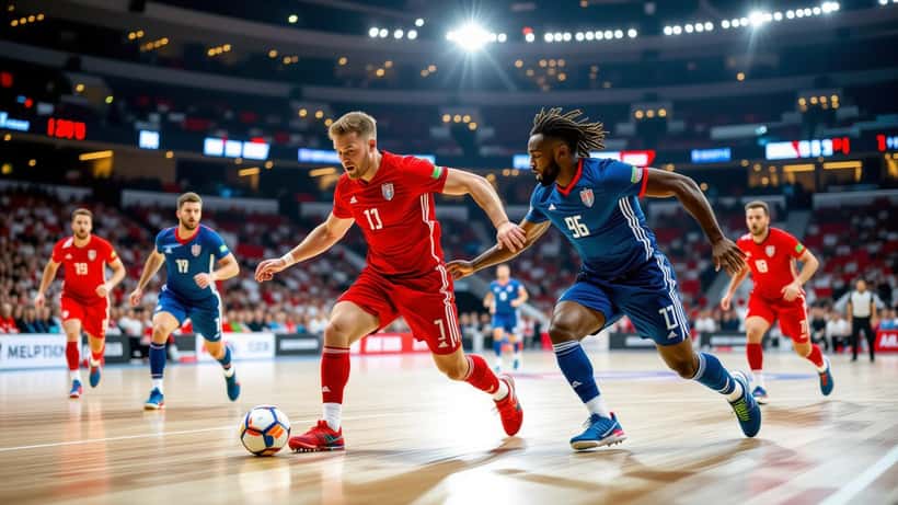 Håndballspillere fra Norge og Frankrike i aksjon under EM 2026