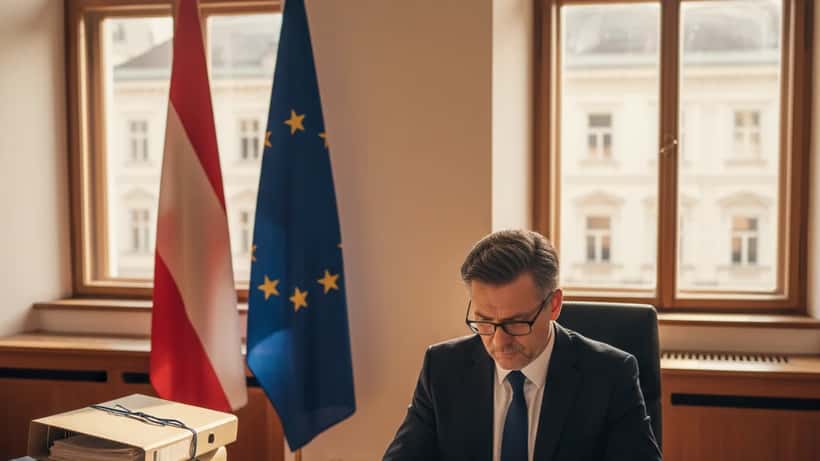 Österreichischer Anwalt prüft EU-Vertragsdokumente in Wiener Kanzlei