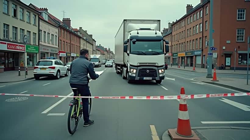 Politiafspærring ved cykelulykke i dansk bymidte