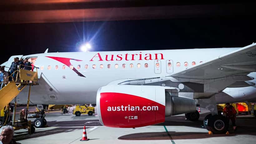 Austrian Airlines Flugzeug am Flughafen Wien-Schwechat