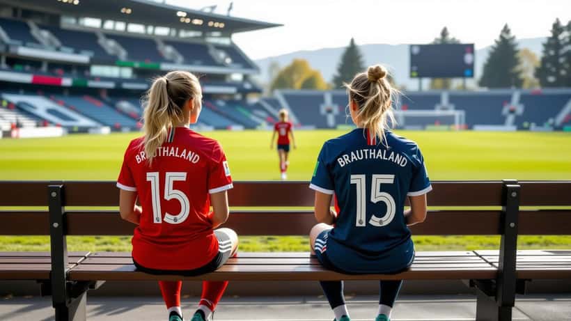 Erling Haaland Norway shirt with Braut Haaland name alongside portrait of Gry Marita Braut