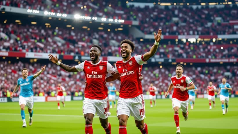 Arsenal FC en action lors d'un match européen