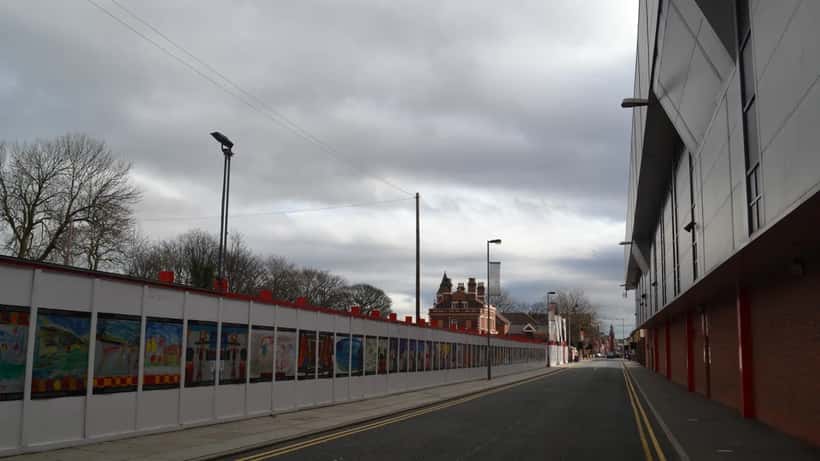 Anfield Road exterior, home of Liverpool FC in England