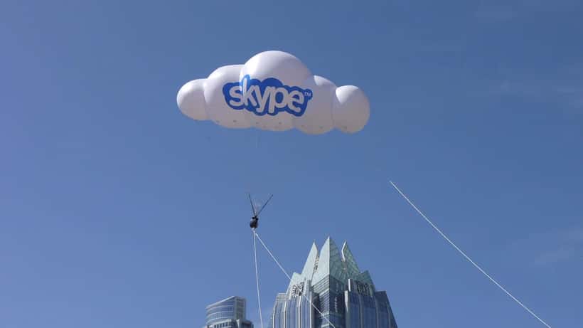 Skype-Markenballon beim SXSW-Festival in Austin, Texas