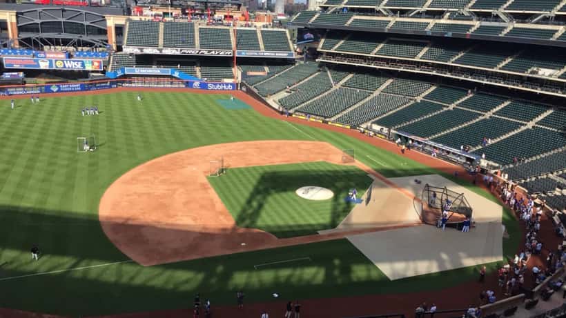 Citi Field stadium during a New York Mets home game in summer