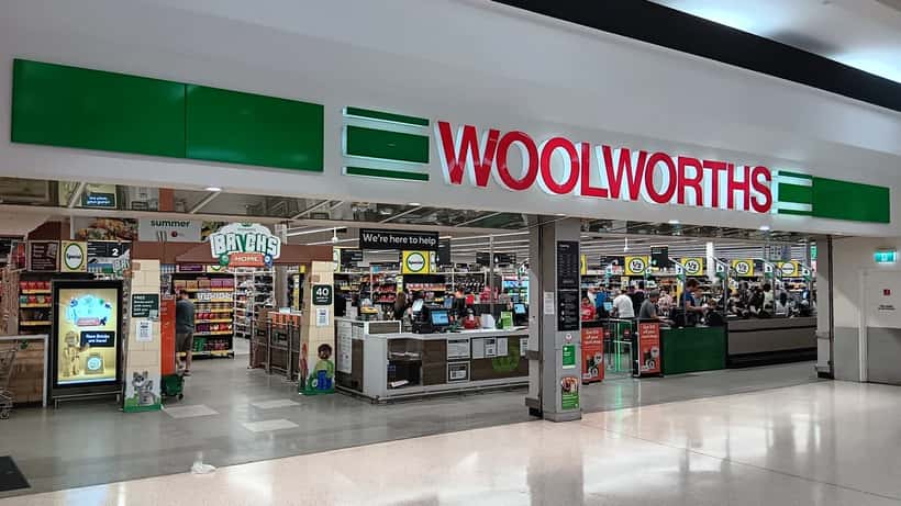 Woolworths supermarket entrance in Booragoon, Western Australia, 2026