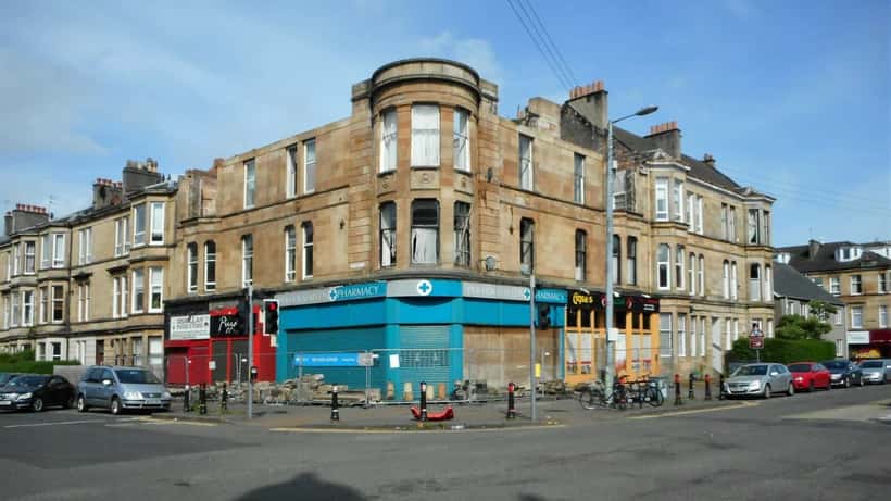 Fire-damaged commercial properties showing structural destruction, relevant to the Mayfield Newcastle building fire insurance claims in 2026