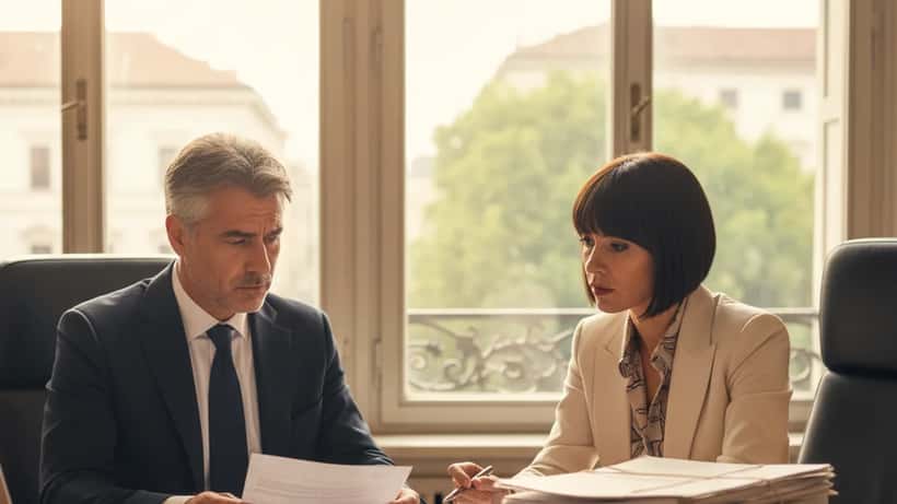 Lavoratore italiano consulta un avvocato del lavoro in uno studio legale a Milano