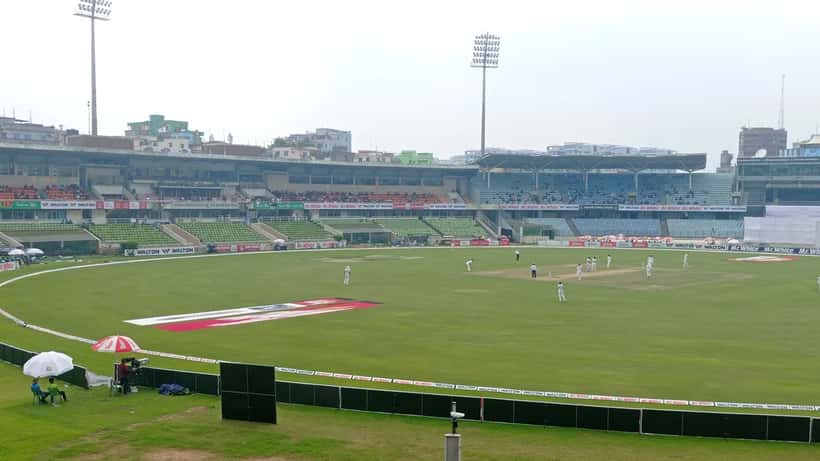 Bangladesh cricket players competing in an ODI match at a packed ground in Dhaka