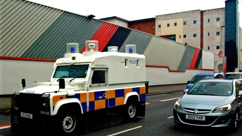 Politibil i Belfast sentrum, Northern Ireland