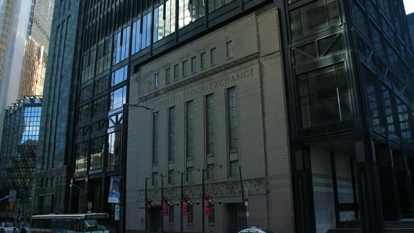 Toronto Stock Exchange building in downtown Toronto, Canada's main financial market
