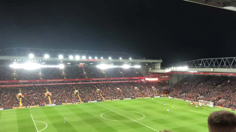 Anfield stadium exterior, home of Liverpool FC, ahead of the Premier League Matchweek 6 fixture against Manchester City