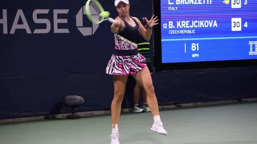 Barbora Krejčíková, tenista checa, durante un partido del US Open 2023