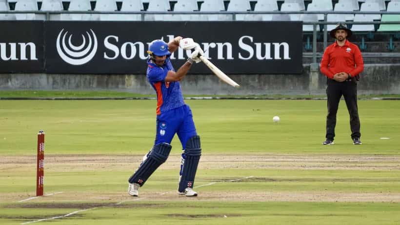 David Bedingham batting for Durham County Cricket Club 2026