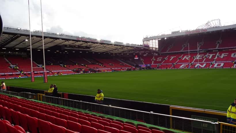 Pitchside view of Old Trafford stadium before the Super League Grand Final