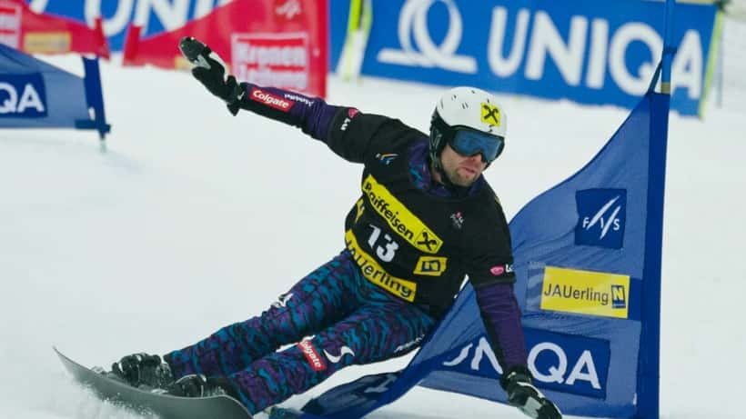 Andreas Prommegger beim FIS Weltcup Parallel Slalom auf dem Snowboard