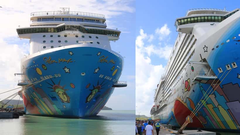 Norwegian Breakaway cruise ship at sea