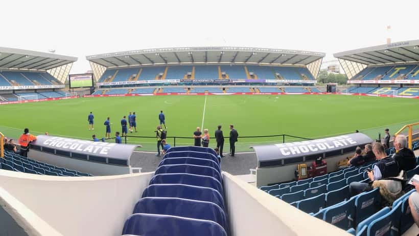 The Den stadion van Millwall FC in Bermondsey, Londen