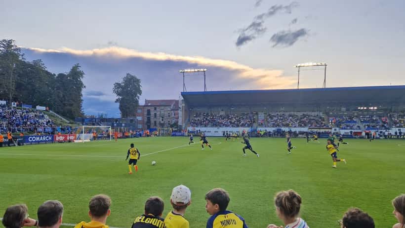 Club Brugge en Union spelers op het veld tijdens de Belgische Super Cup 2025