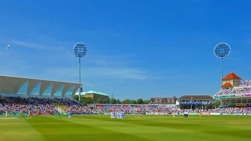 Vista del estadio de críquet Trent Bridge durante un partido de críquet profesional