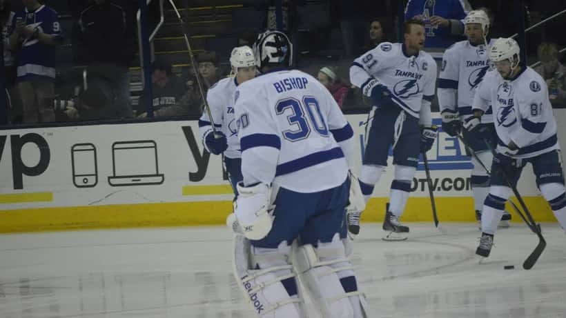 Tampa Bay Lightning player on ice during NHL game